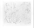 Sketchbook of Lake George, Catskill Mountains, and Hudson River Subjects, John William Casilear (American, New York 1811–1893 Saratoga Springs, New York), Drawings in graphite and pen and ink on off-white wove paper, bound in leather and cloth panels, American