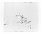Sketchbook of Lake George, Catskill Mountains, and Hudson River Subjects, John William Casilear (American, New York 1811–1893 Saratoga Springs, New York), Drawings in graphite and pen and ink on off-white wove paper, bound in leather and cloth panels, American