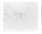 Sketchbook of Lake George, Catskill Mountains, and Hudson River Subjects, John William Casilear (American, New York 1811–1893 Saratoga Springs, New York), Drawings in graphite and pen and ink on off-white wove paper, bound in leather and cloth panels, American