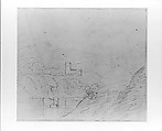 Sketchbook of Lake George, Catskill Mountains, and Hudson River Subjects, John William Casilear (American, New York 1811–1893 Saratoga Springs, New York), Drawings in graphite and pen and ink on off-white wove paper, bound in leather and cloth panels, American