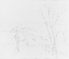 Sketchbook of Lake George, Catskill Mountains, and Hudson River Subjects, John William Casilear (American, New York 1811–1893 Saratoga Springs, New York), Drawings in graphite and pen and ink on off-white wove paper, bound in leather and cloth panels, American