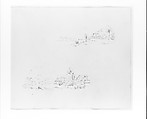 Sketchbook of Lake George, Catskill Mountains, and Hudson River Subjects, John William Casilear (American, New York 1811–1893 Saratoga Springs, New York), Drawings in graphite and pen and ink on off-white wove paper, bound in leather and cloth panels, American