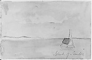 Island of Temdos (?) (from Sketchbook), Mary Newbold Sargent  American, Graphite and watercolor on paper, American
