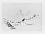 View of the Schreckhorn and Finsteraarhorn on the Way up to Faulhorn (from "Splendid Mountain Watercolours" Sketchbook), John Singer Sargent  American, Wax crayon and graphite on off-white wove paper, American