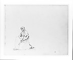Kneeling Female Figure (from Sketchbook), John Quincy Adams Ward  American, Graphite on paper, American