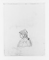 Profile Sketch of Young Girl (from Sketchbook), John Quincy Adams Ward  American, Graphite on paper, American