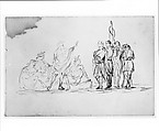 Study for Treaty with Native Americans (from Sketchbook), John Quincy Adams Ward  American, Graphite on paper, American