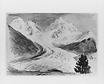 Roseg Glacier, Pontresina (from Switzerland 1869 Sketchbook), John Singer Sargent (American, Florence 1856–1925 London), Watercolor and graphite on off-white wove paper, American