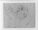 Five Figure Sketches, Including Two Half-length Steated Male Portrait Types (from Sketchbook), Thomas Sully  American, Ink, wash, on paper, American