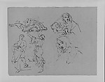 Five Figure Studies (from Sketchbook), Thomas Sully  American, Ink on paper, American