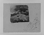 Drowned Man in Sea; Two Figures in Turkish Costume (from Sketchbook), Thomas Sully  American, Ink, wash, on paper, American