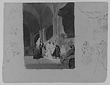 Presentation Scene (from Sketchbook), Thomas Sully American, Ink, wash, on paper, American