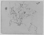 Composition with Two Highlanders (from Sketchbook), Thomas Sully  American, Ink, wash, on paper, American