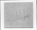 Home Sweet Home, William Rimmer (American (born England), Liverpool 1816–1879 South Milford, Massachusetts), Graphite on dark buff-colored Bristol board, American