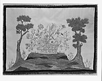 Needlework Picture, Silk and chenille thread embroidered on silk, American
