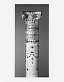Pedestal from the drawing room of the William H. Vanderbilt House, Herter Brothers (German, active New York, 1864–1906), Egyptian alabaster, gilt brass, and reproduction red glass jewels, American
