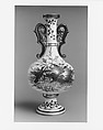 Vase, Faience Manufacturing Company (American, Greenpoint, New York, 1881–1892), Earthenware, glazed and painted with overglaze polychrome enamels raised paste decoration, American