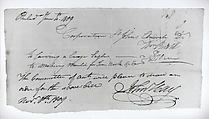 Bill of Sale, William Rush (1756–1833), Ink on paper, American