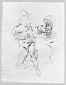 Two Male Figures, Possible Study for "Hell", John Singer Sargent (American, Florence 1856–1925 London), Charcoal on white laid paper, American
