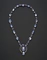 Necklace with Pendant, Designed by Louis C. Tiffany (American, New York 1848–1933 New York), Moonstones, sapphires, platinum, American