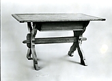 Trestle Table, Walnut, oak, American