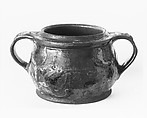 Sugar Bowl, Redware with slip decoration, American