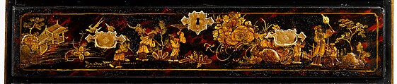 High chest of drawers, Japanned maple, japanned white pine, white pine, japanned birch; brass, American