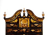 High chest of drawers, Japanned maple, japanned white pine, white pine, japanned birch; brass, American