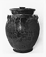 Covered jar, Earthenware, American