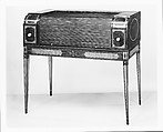 Serving Table, Mahogany, satinwood, ebony, marble, tulip poplar, pine, American