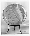 Globe, Free-blown colorless and white opaque glass, American