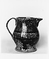 Pitcher, Mottled brown earthenware, American