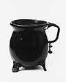 Mug, Free-blown amber glass, American