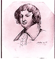 Head of a Man (from McGuire Scrapbook), Samuel F. B. Morse (American, Charlestown, Massachusetts 1791–1872 New York), Pen and iron-gall ink on off-white wove paper, American