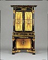 Secretary-bookcase, Possibly by Robert Fisher (American, active 1824–37), Ebonized mahogany, mahogany, mahogany veneer, gilding, bronzing, stamped brass ornaments, and glass (secondary woods: pine, poplar, cherry), American