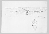 Road at Péronne, John Singer Sargent (American, Florence 1856–1925 London), Graphite on off-white wove paper, American