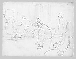 Musicians and Listeners, John Singer Sargent (American, Florence 1856–1925 London), Graphite on off-white wove paper, American