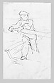 Oarsman, John Singer Sargent (American, Florence 1856–1925 London), Graphite on off-white wove paper, American