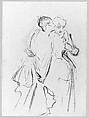 Whispers (Virginie Amélie Avegno Gautreau and a Friend), John Singer Sargent (American, Florence 1856–1925 London), Charcoal and graphite on off-white laid paper, American