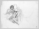 Woman and Child, John Singer Sargent (American, Florence 1856–1925 London), Charcoal on off-white wove paper, American