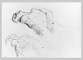 Reclining Nude, John Singer Sargent (American, Florence 1856–1925 London), Graphite on off-white wove paper, American