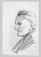 Woman Looking out to Sea, John Singer Sargent (American, Florence 1856–1925 London), Graphite on off-white white wove paper, American