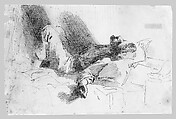 Sleeping Man, John Singer Sargent (American, Florence 1856–1925 London), Graphite on off-white wove paper, American