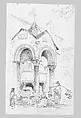 Tomb of Antenore, Padua, John Singer Sargent (American, Florence 1856–1925 London), Graphite on off-white wove paper, American