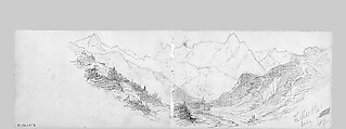 Eiger from Mürren, John Singer Sargent (American, Florence 1856–1925 London), Graphite on off-white wove paper, American