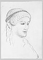 Kore 684, Acropolis Museum, Athens, John Singer Sargent (American, Florence 1856–1925 London), Graphite on off-white wove paper, American