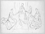 Study for South End of the Special Collections Hall, John Singer Sargent (American, Florence 1856–1925 London), Graphite on off-white wove paper, American
