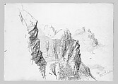 Matterhorn from Zmutt Glacier, Zermatt, recto (from "Splendid Mountain Watercolours" Sketchbook), John Singer Sargent (American, Florence 1856–1925 London), Watercolor and graphite on off-white wove paper, American