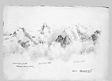 Matterhorn from Zmutt Glacier, Zermatt, recto (from "Splendid Mountain Watercolours" Sketchbook), John Singer Sargent (American, Florence 1856–1925 London), Watercolor and graphite on off-white wove paper, American