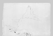 Matterhorn (from "Splendid Mountain Watercolours" Sketchbook), John Singer Sargent (American, Florence 1856–1925 London), Graphite on off-white wove paper, American
